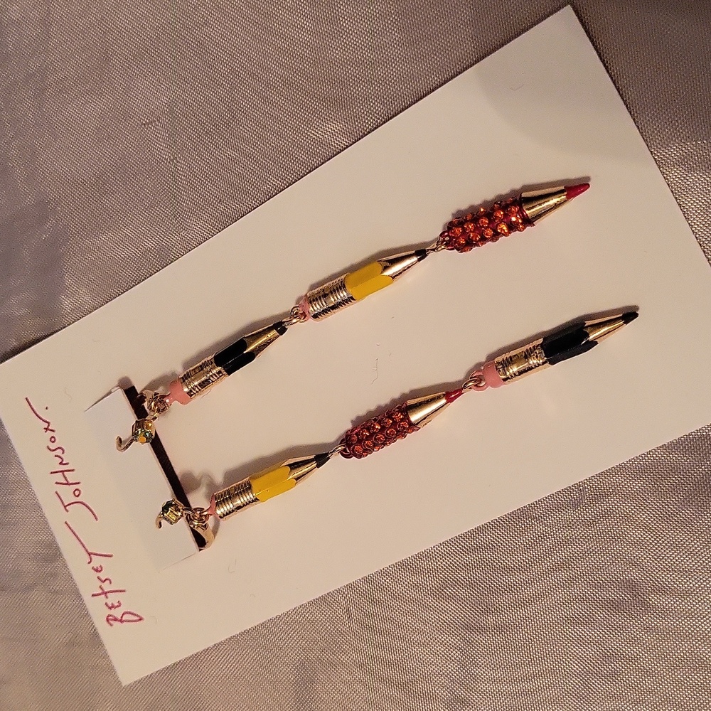 Betsey Johnson pencil dangle gem